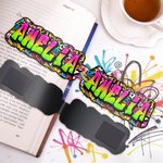 Personalized Graffiti Style Magnetic Bookmark Clip with Name Birthday Back to School Gift for Bookworms