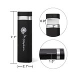 Personalized Birth Flower and Name Portable Large Weekly Pill Organizer with 7 Days Pill Compartments for Vitamin Fish Oils Medication Supplement