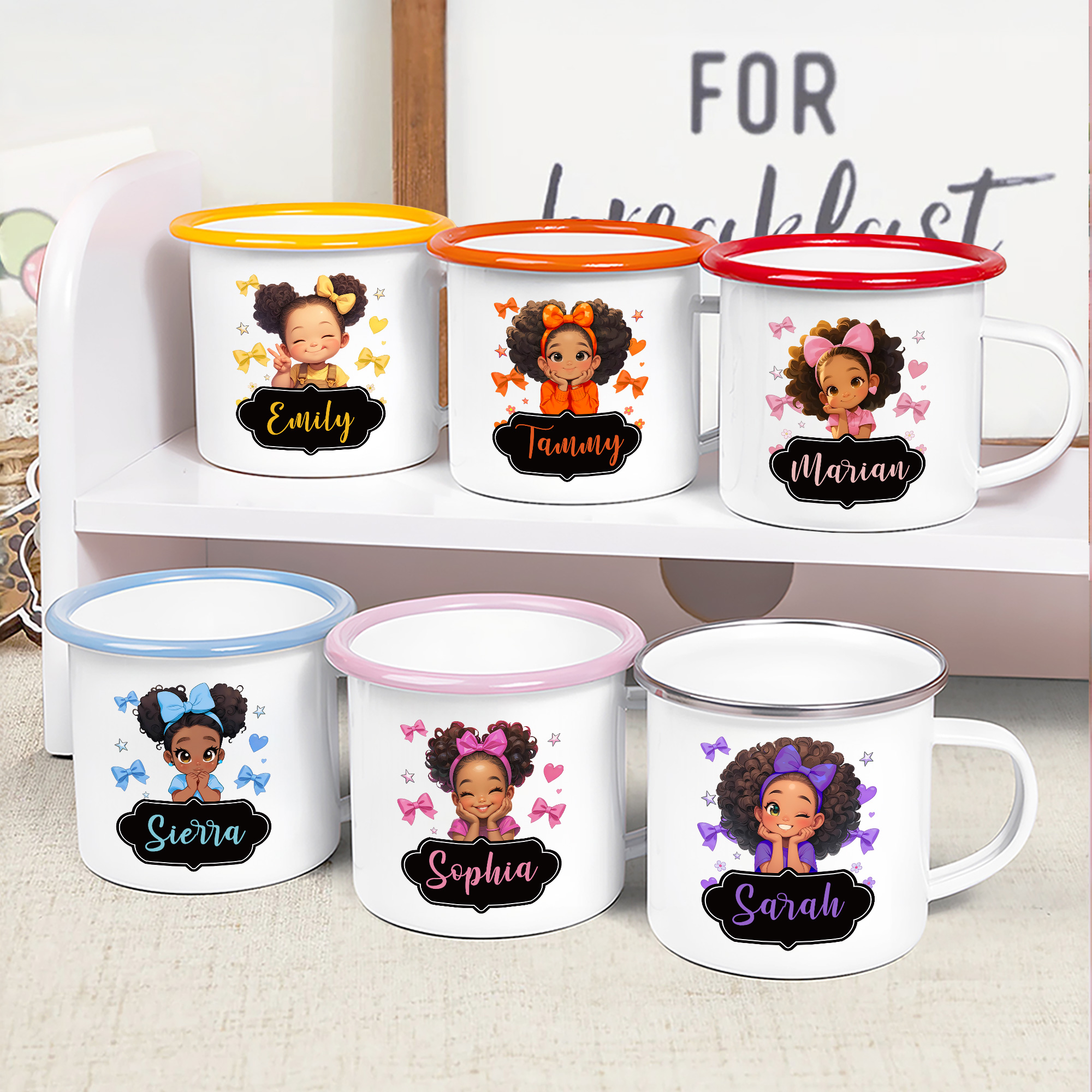 Mug émaillé 12 oz avec nom Cadeau d'anniversaire pour les filles