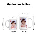 Mug en céramique 325 ml ou 445 ml personnalisé avec photo initiale et texte - Cadeau d'anniversaire de Saint-Valentin pour couple
