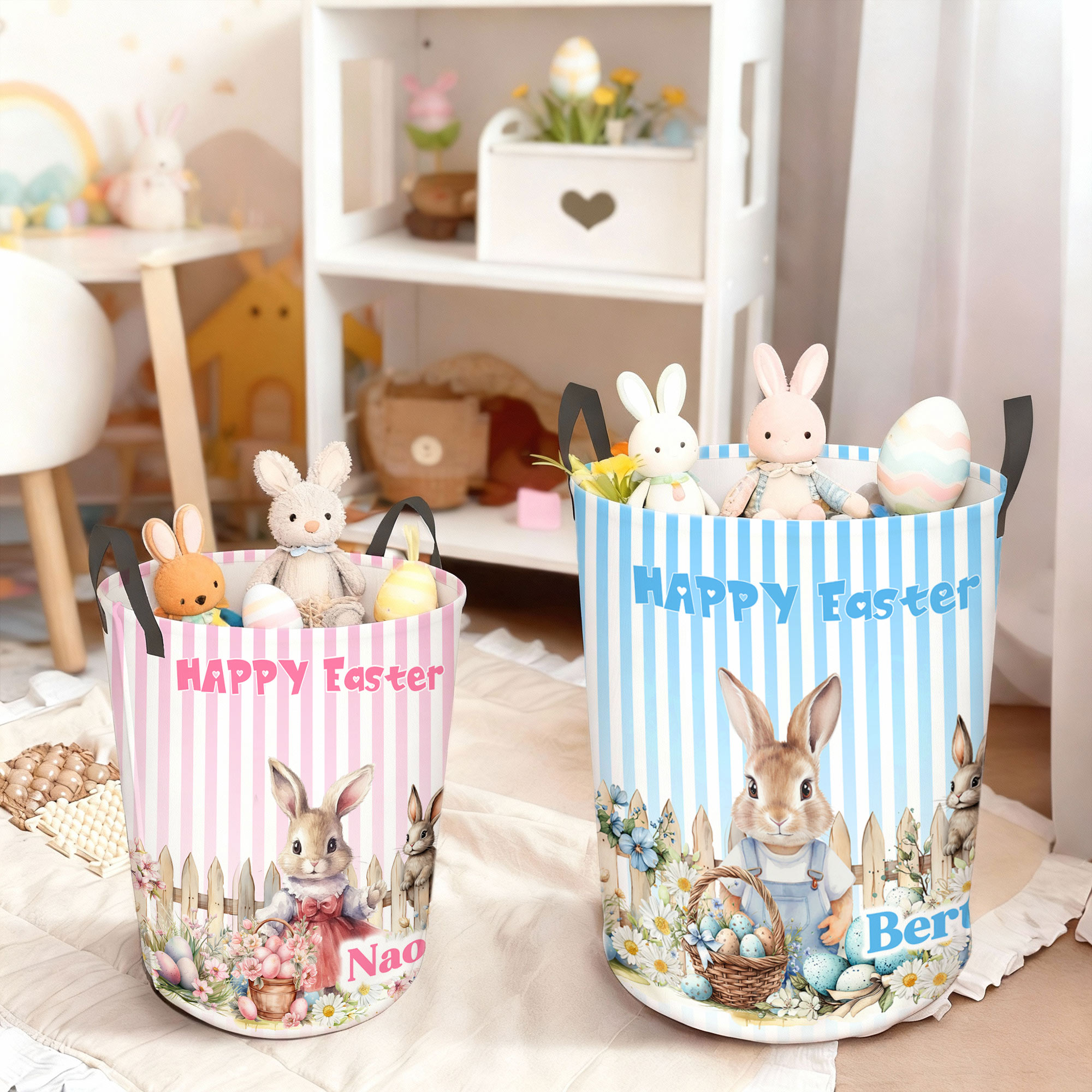 Panier de rangement de Pâques personnalisé Peter Rabbit avec nom Cadeau de Pâques pour les nouveaux-nés et les enfants