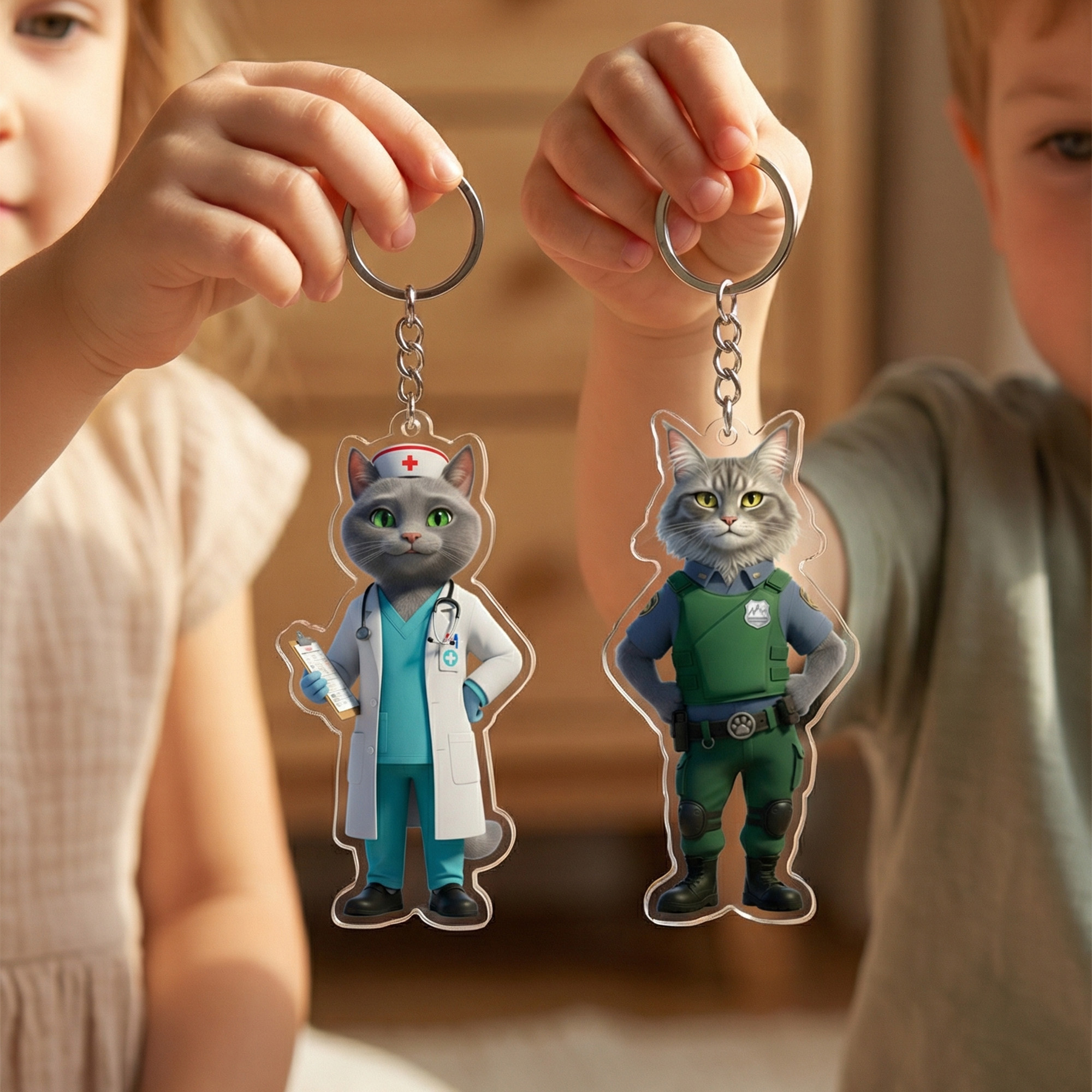 Porte-clés personnalisé avec photo d'animal de compagnie Cadeau d'anniversaire d'adoption pour les propriétaires d'animaux de compagnie