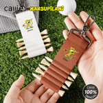 Personalized Marsupilami PU Leather Golf Tee Holder Bag Tag with Name and 5 Pcs Bamboo Tees Sports Gift for Golf Players | Callie × Marsupilami®