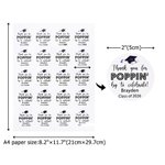 Personalized Thank You for Popping By Class of 2026 Graduation Stickers Labels with Name Graduation Party Decor for Graduates