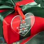 Personalised The Year We Swiped Right Christmas Ornament with Names and Year Tree Hanging Valentine's Day Christmas Gift for Online Dating Couple