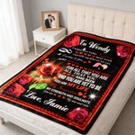Personalized You Are My Life Roses Love Letter Fleece Blanket Romantic Home Decoration Valentine's Day Anniversary Gift for Couple