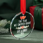 Personalised The Year We Swiped Right Christmas Ornament with Names and Year Tree Hanging Valentine's Day Christmas Gift for Online Dating Couple