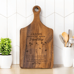 Personalized 2-6 Birth Flowers Wooden Reversible Charcuterie Cutting Board with Engraved Names and Grip Housewarming Birthday Gift for Friends Besties