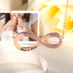 Gepersonaliseerde Verwisselbare Infinity Liefdes Ketting met Geboortsteen en Gegraveerde Naam Verjaardag Valentijnsdag of Jubileumcadeau voor Vrouwen