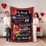 Personalized You Are My Life Roses Love Letter Fleece Blanket Romantic Home Decoration Valentine's Day Anniversary Gift for Couple