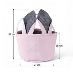 Gepersonaliseerde Pieter Konijn Paasmand met Oortjes en Strepen met Naam en Initiaal Ideaal voor Paaseieren Zoeken en als Paascadeau voor Kinderen