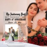 Personalized The Anniversary Post Photo Acrylic Plaque with Names and Date Home Decor Wedding Valentine's Day Gift for Couple