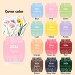 Acuarela Personalizada Flor de Nacimiento 2026 Calendario de Escritorio con Texto y Base Acrílica Decoración del Hogar Regalo de Cumpleaños para Amigos de la Familia