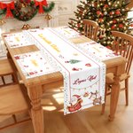 Chemin de Table Personnalisé avec Design de Noël Titre Textes et Noms Set de 4 ou 6 Napperons Inclus Cadeau Fêtes de Fin d'Année pour Famille