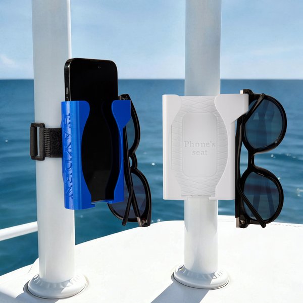 Support de téléphone marin personnalisé et imprimé en 3D pour barres verticales avec double direction et nom Cadeau d'anniversaire pour les amoureux du bateau