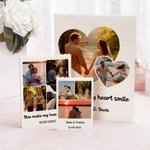 Personalized 1-6 Photos ABS Stand Building Brick Puzzles with Text and Date Room Decor Valentine's Day Gift for Couple