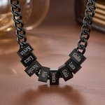 Collana personalizzata con 1-10 piastrine a barra con nome inciso, catena gourmette - Regalo per festa del papà per uomo