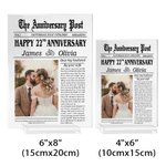 Personalized The Anniversary Post Photo Acrylic Plaque with Names and Date Home Decor Wedding Valentine's Day Gift for Couple