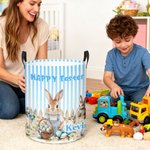 Cesto portaoggetti pasquale personalizzato Peter Rabbit con nome Regalo di Pasqua per neonati e bambini