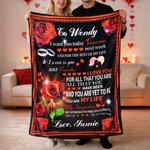 Personalized You Are My Life Roses Love Letter Fleece Blanket Romantic Home Decoration Valentine's Day Anniversary Gift for Couple