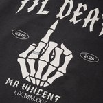 Personalized Til Death Skeleton Hand Soft Matching T-shirt Sweatshirt with Text and Year Anniversary Valentine's Day Gift for Newlywed Couple