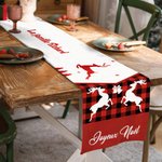 Chemin de Table Personnalisé avec Design de Noël Titre Textes et Noms Set de 4 ou 6 Napperons Inclus Cadeau Fêtes de Fin d'Année pour Famille