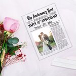 Personalized The Anniversary Post Photo Acrylic Plaque with Names and Date Home Decor Wedding Valentine's Day Gift for Couple