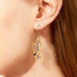 Personalized Transparent Butterfly Dried Flower Birthstone Earrings Dainty Jewelry Birthday Anniversary Valentine's Day Gift for Women Nature Lovers