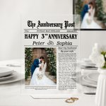 Personalized The Anniversary Post Photo Acrylic Plaque with Names and Date Home Decor Wedding Valentine's Day Gift for Couple
