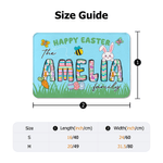 Personalized Happy Easter Rubbit Soft Non-Slip Doormat with Family Name Home Use Easter Gift for Family Friends