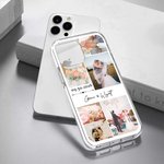 Personalized 6 Photos Collage iPhone Case with Name and Date Valentine's Day Anniversary Gift for Couple