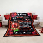 Personalized You Are My Life Roses Love Letter Fleece Blanket Romantic Home Decoration Valentine's Day Anniversary Gift for Couple