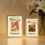 Gepersonaliseerde LED Spiegelnachtlampje Fotolijst met Bijnaam en Datum Herinneringsgeschenk en Troostgeschenk bij Verlies van een Dierbare