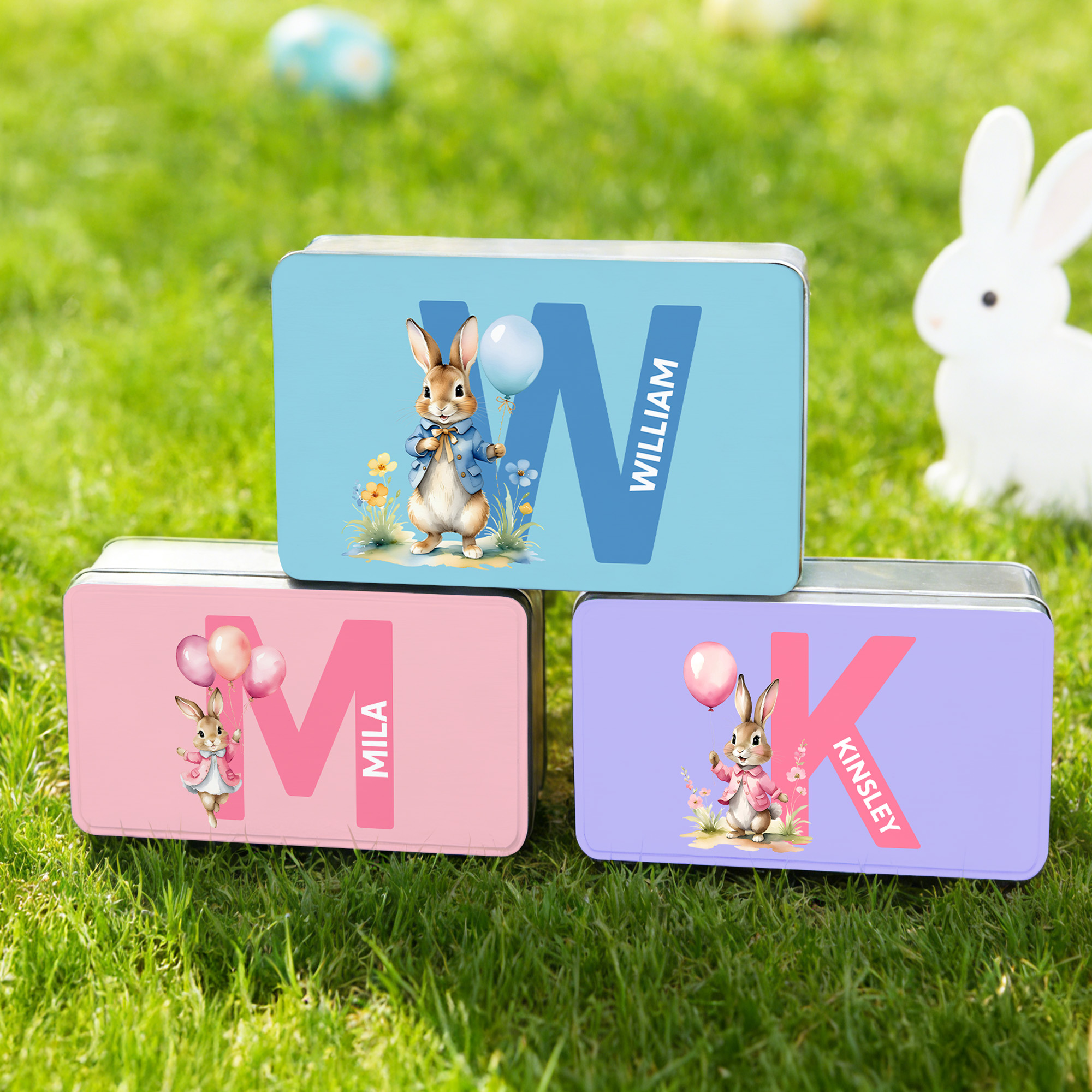 Boîte à biscuits de Pâques personnalisée avec nom Cadeau de Pâques pour garçons filles