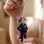 Personalised Professional-Themed Cute Pet Photo Keychain Pet Birthday Adoption Anniversary Gift for Pet Lovers Owners