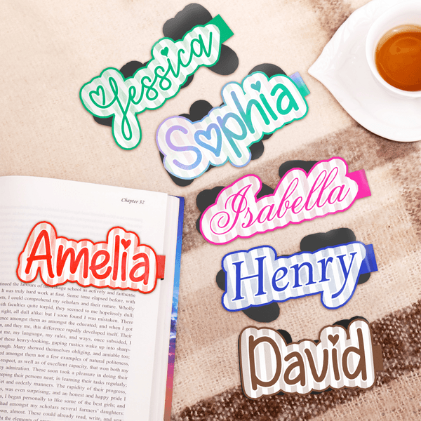 Personalized Striped Watercolor Style Magnetic Bookmark with Name  School Supplies Daily Use Reading Club Gift for Book Lovers
