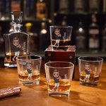 Personalized Golf Cartoon Character Whiskey Decanter Glasses with Engraved Name Father's Day Birthday Gift for Golf Players Whiskey Lovers