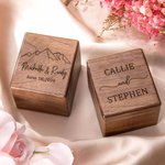 Personalized Triple Flip Wood Ring Box for Proposal/Engagement/Wedding Ceremony