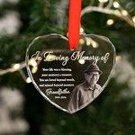 Personalised In Loving Memory of Photo Design Round Heart Shape Christmas Ornament with Name and Year Memorial Gift for Loss of Loved One