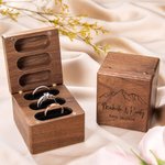 Personalized Triple Flip Wood Ring Box for Proposal/Engagement/Wedding Ceremony
