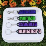 Personalisierte Multicolor Pixel Art 3D-gedruckt Name Rucksack Tag Schlüsselanhänger zurück zu Schule Geburtstag Geschenk für Kinder