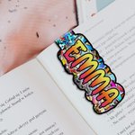 Marcapáginas magnético personalizado con nombre estilo graffiti Uso diario Vuelta al cole Regalo de cumpleaños para los amantes de los libros Ratones de biblioteca