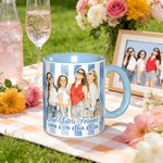 Personalisierte Aquarell gestreiftes Foto Design 11 oz 15 oz Keramik Kaffeebecher mit Text täglichen Gebrauch Geburtstag Geschenk für Besties Schwestern