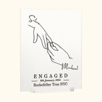 Personalized Wearing Ring Line Art Acrylic Plaque Home Decoration Valentine's Day Engagement Gift for Couple