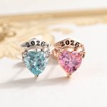 Henkilökohtainen Valmistuminen Cap Sydän Birthstone Stud korvakorut kaiverrettu vuosi ja korvakorut näyttö kortti Valmistuminen syntymäpäivälahja naisille