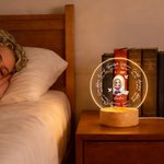 Personalized Cartoon Prayer Character Cross Bible LED Night Light with Name Text and Wooden Base Baptism Confirmation Gift for Christian Woman