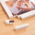 Personalised 1-5 Photos Stand Building Brick Puzzles with Text Room Decor Birthday Anniversary Gift for Couple Friend Family