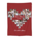 Personalisierte 24 Fotos Collagen Herz weiche Decke mit Text Valentinstag Hochzeit Geschenk für Ehepaar