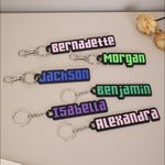 Personalisierte Multicolor Pixel Art 3D-gedruckt Name Rucksack Tag Schlüsselanhänger zurück zu Schule Geburtstag Geschenk für Kinder