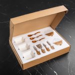 Personalized Minimalist Engraved Name and Date Acacia Marble 11 Pcs Cutting Board Coaster Set with Bowl and Spoon Housewarming Gift for Family